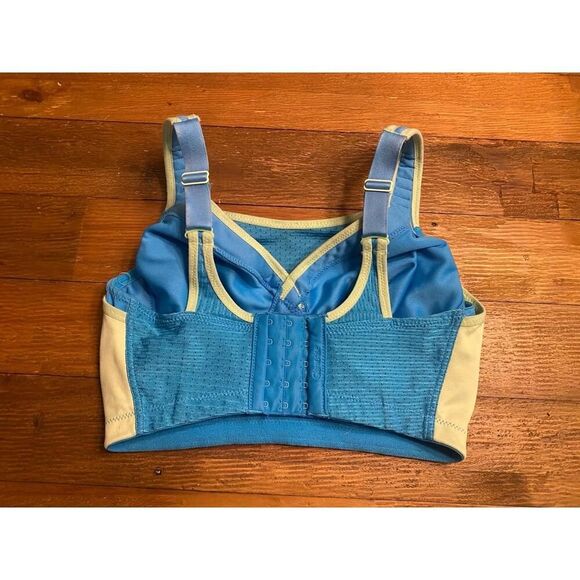 Glamorise 32I Double Layer Custom Control High Impact Sports Bra green blue - Picture 4 of 7